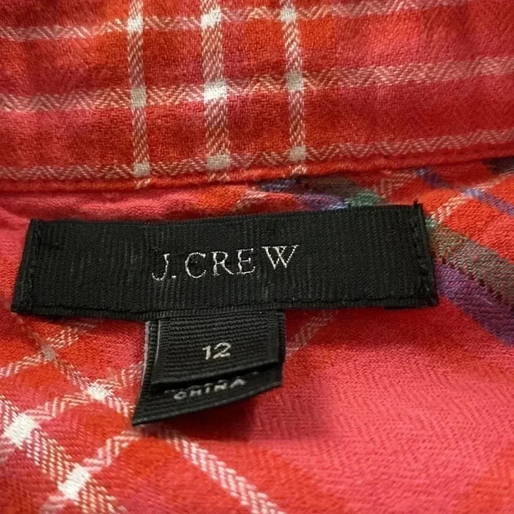 Jcrew Up Cycled Women Handmade Bleach Disney Minnie Mouse Flannel Sz 12 - Picture 11 of 11